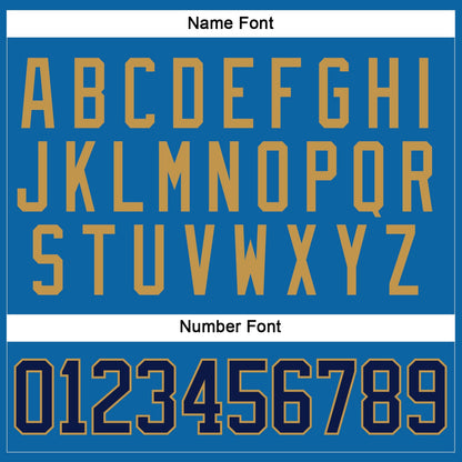 Custom Blue Navy-Old Gold Hockey Jersey - Sky-Custom