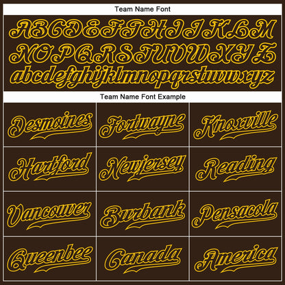 Custom Brown Brown-Gold Authentic Baseball Jersey - Sky-Custom