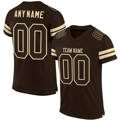 Custom Brown Brown-Cream Mesh Authentic Football Jersey - Sky-Custom
