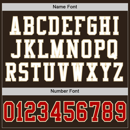 Custom Brown Red-Cream Mesh Authentic Football Jersey - Sky-Custom