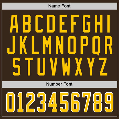 Custom Brown Gold-White Hockey Jersey - Sky-Custom