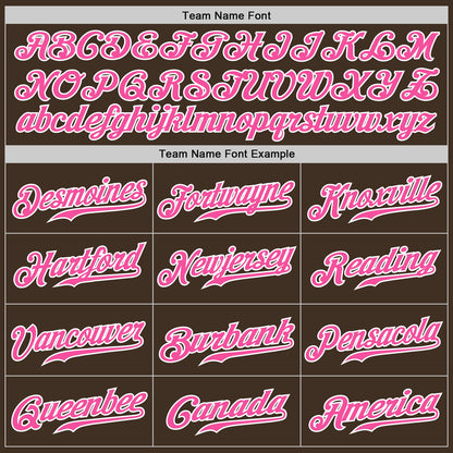 Custom Brown White Pinstripe Pink-White Authentic Baseball Jersey - Sky-Custom
