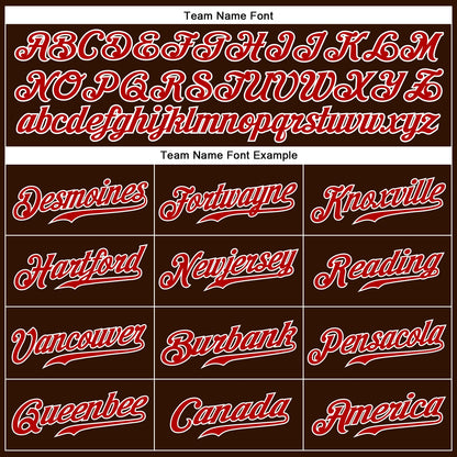 Custom Brown Red-White Authentic Sleeveless Baseball Jersey - Sky-Custom
