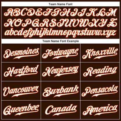 Custom Brown White-Orange Authentic Sleeveless Baseball Jersey - Sky-Custom