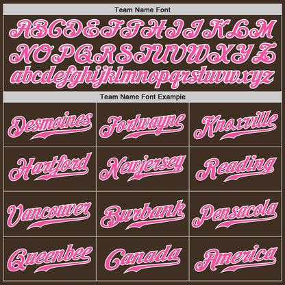 Custom Brown Pink-White Authentic Baseball Jersey - Sky-Custom