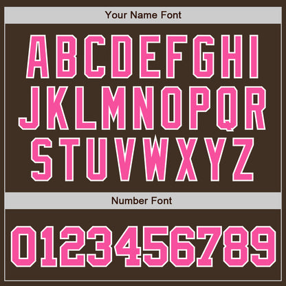 Custom Brown Pink-White Authentic Baseball Jersey - Sky-Custom