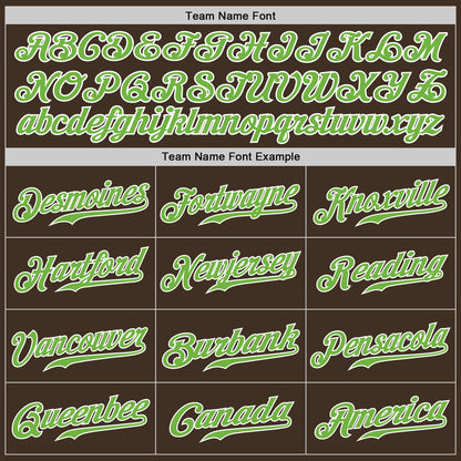 Custom Brown Neon Green-White Authentic Baseball Jersey - Sky-Custom