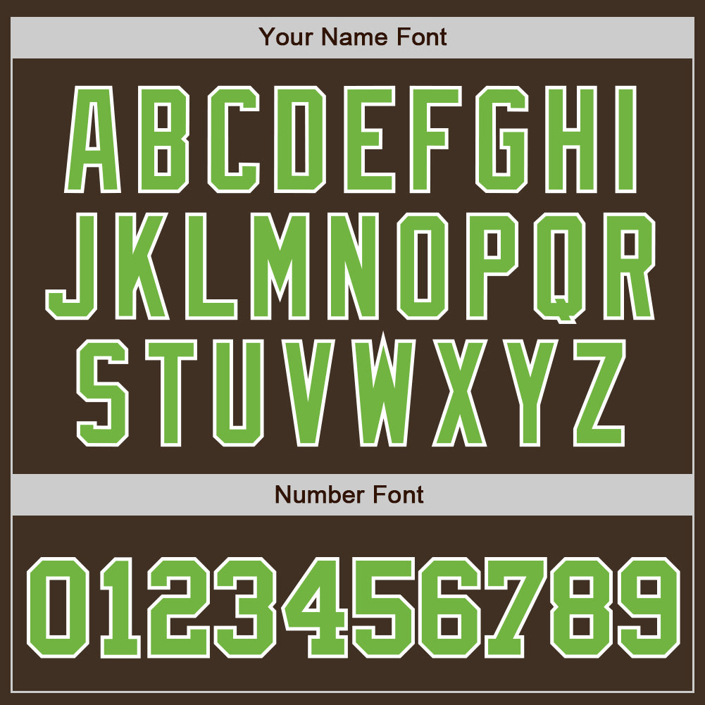 Custom Brown Neon Green-White Authentic Baseball Jersey - Sky-Custom