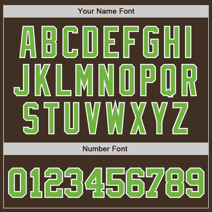 Custom Brown Neon Green-White Authentic Baseball Jersey - Sky-Custom