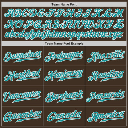 Custom Brown Teal-White Authentic Baseball Jersey - Sky-Custom