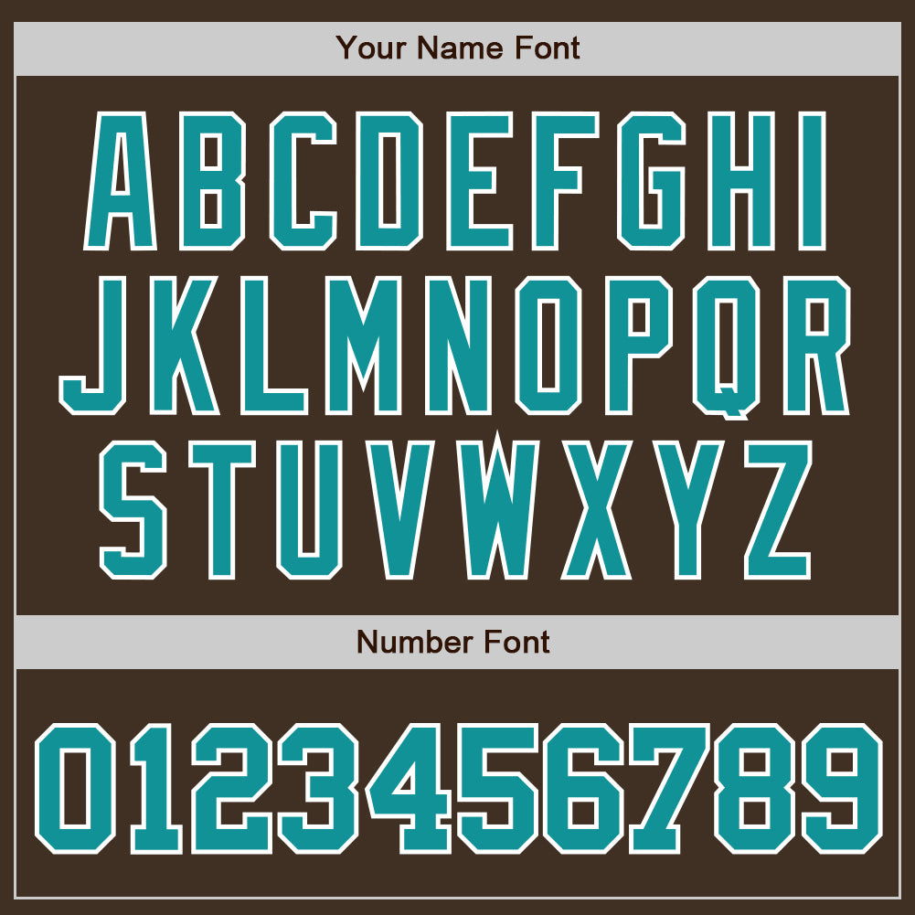 Custom Brown Teal-White Authentic Baseball Jersey - Sky-Custom