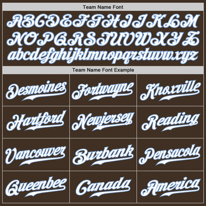 Custom Brown White-Light Blue Authentic Baseball Jersey - Sky-Custom