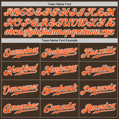 Custom Brown Orange-White Authentic Baseball Jersey - Sky-Custom