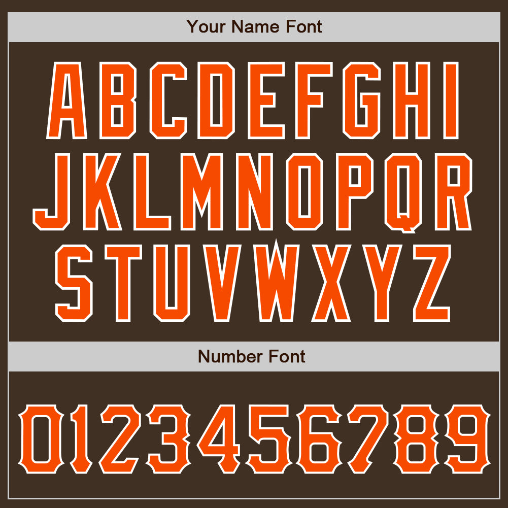 Custom Brown Orange-White Authentic Baseball Jersey - Sky-Custom