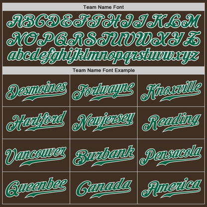 Custom Brown Kelly Green-White Authentic Baseball Jersey - Sky-Custom