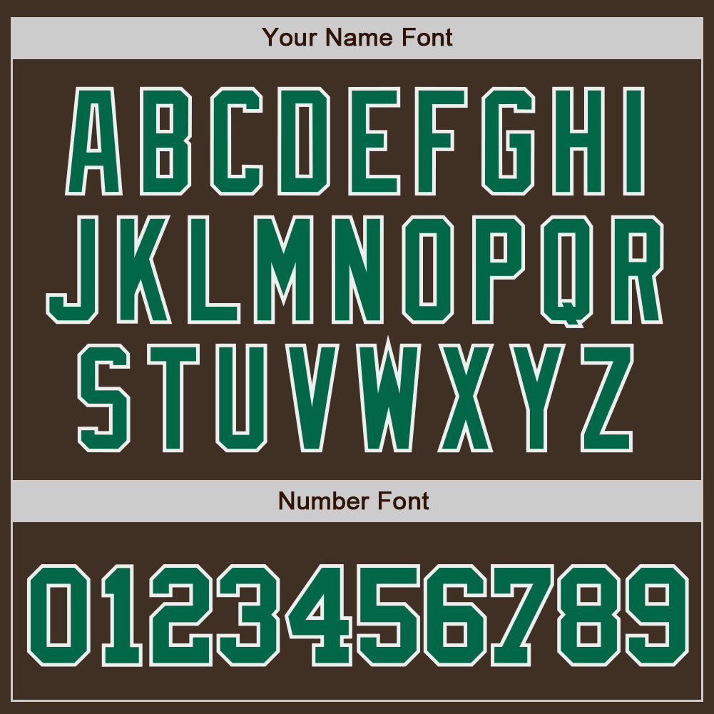 Custom Brown Kelly Green-White Authentic Baseball Jersey - Sky-Custom
