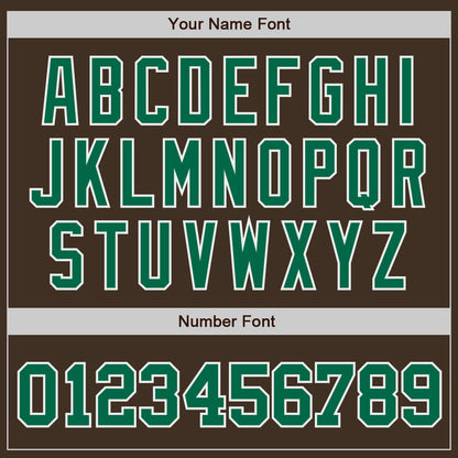 Custom Brown Kelly Green-White Authentic Baseball Jersey - Sky-Custom