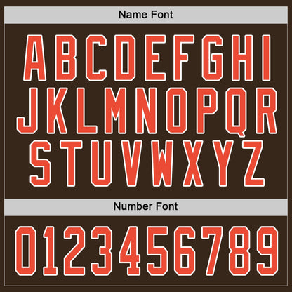 Custom Brown Orange-White Hockey Jersey - Sky-Custom