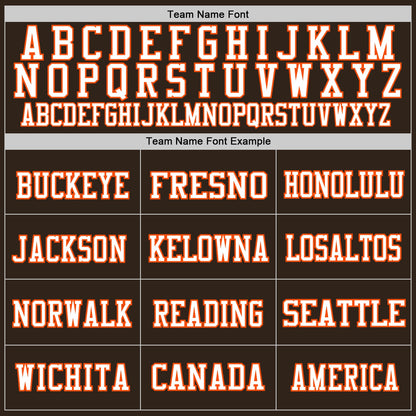 Custom Brown Orange-White Mesh Authentic Football Jersey - Sky-Custom