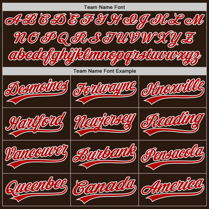 Custom Brown Red-White Authentic Baseball Jersey - Sky-Custom
