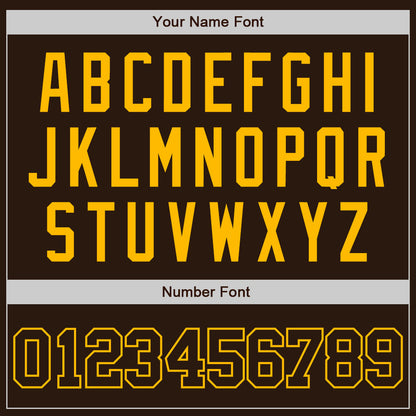 Custom Brown Brown-Gold Authentic Baseball Jersey - Sky-Custom