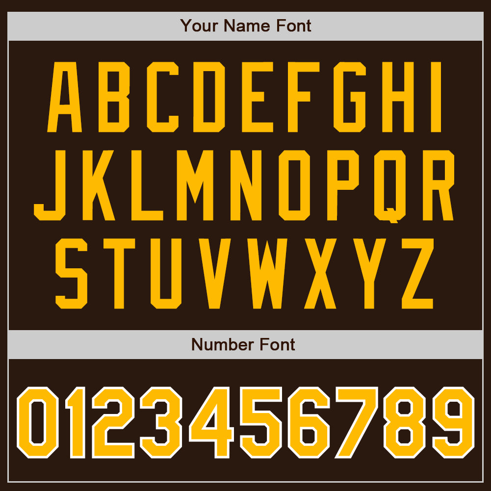Custom Brown Gold-White Authentic Baseball Jersey - Sky-Custom