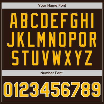 Custom Brown Gold-White Authentic Baseball Jersey - Sky-Custom