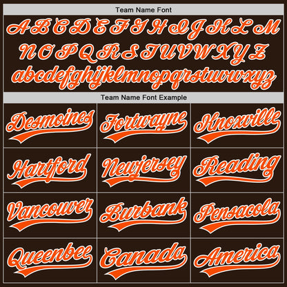 Custom Brown Orange-White Authentic Baseball Jersey - Sky-Custom