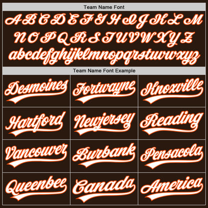 Custom Brown White-Orange Authentic Baseball Jersey - Sky-Custom