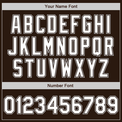 Custom Brown White-Gray Authentic Baseball Jersey - Sky-Custom