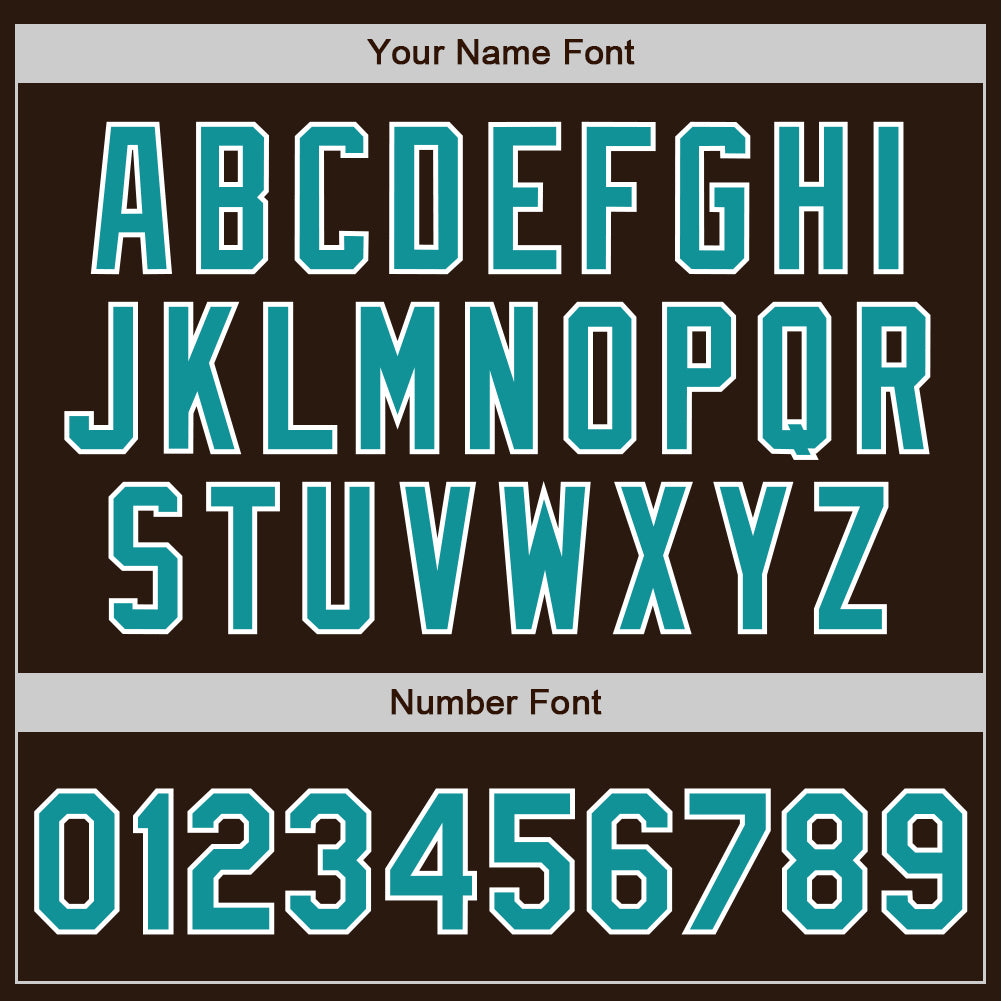 Custom Brown Teal-White Authentic Baseball Jersey - Sky-Custom