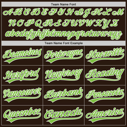 Custom Brown Neon Green-White Authentic Baseball Jersey - Sky-Custom
