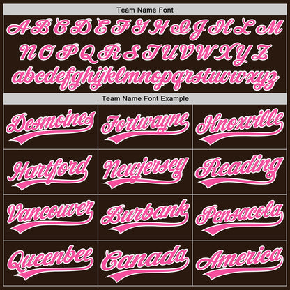 Custom Brown Pink-White Authentic Baseball Jersey - Sky-Custom