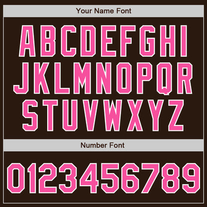 Custom Brown Pink-White Authentic Baseball Jersey - Sky-Custom