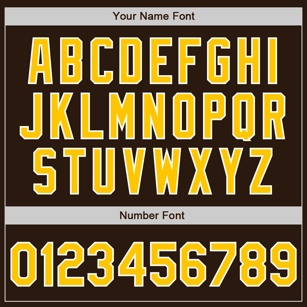 Custom Brown White Pinstripe Gold Authentic Baseball Jersey - Sky-Custom