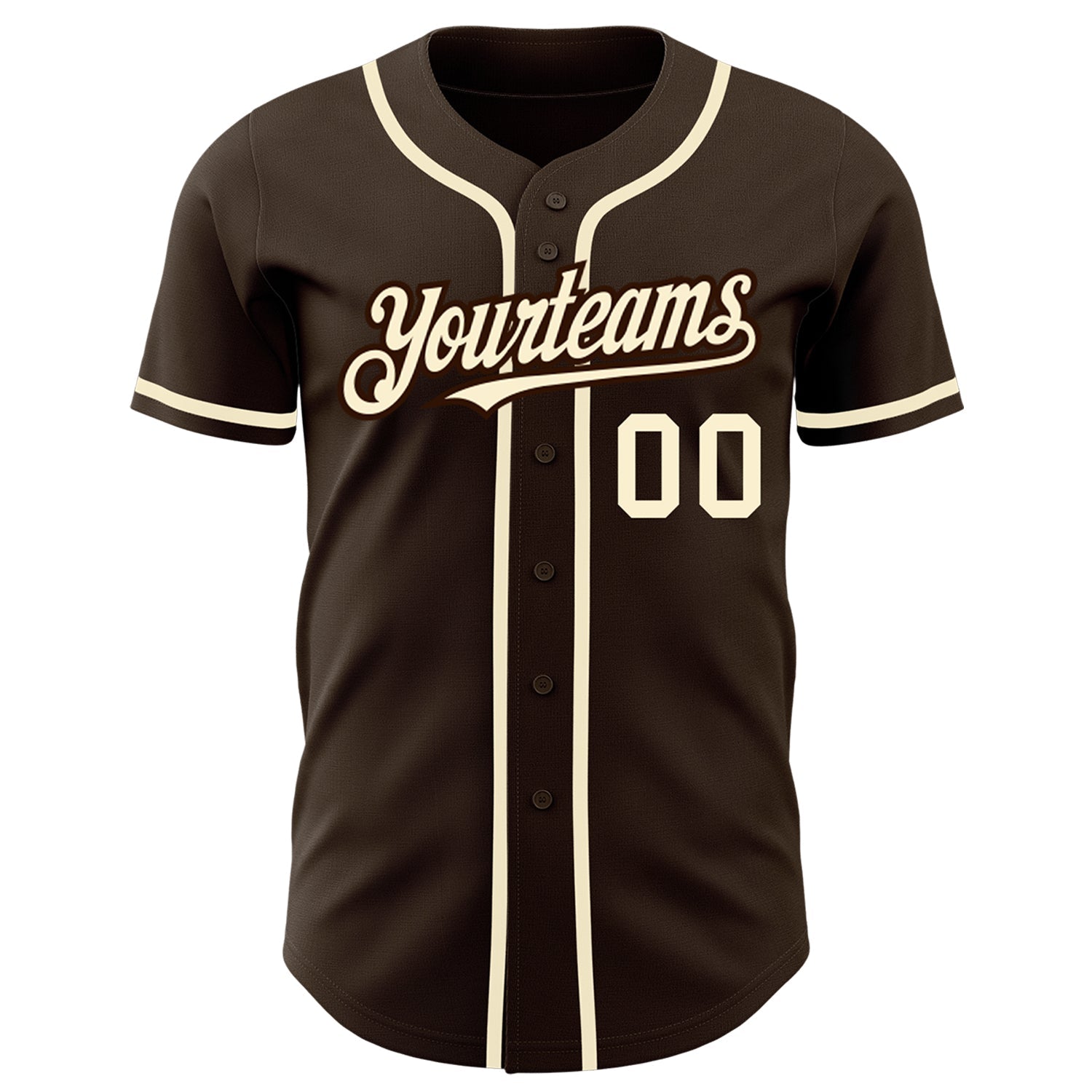 Custom Brown Cream Authentic Baseball Jersey - Sky-Custom