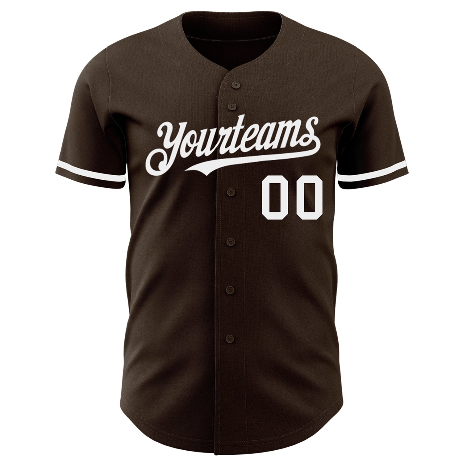 Custom Brown White Authentic Baseball Jersey - Sky-Custom