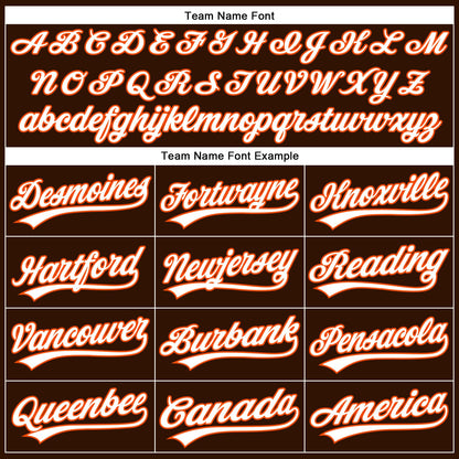 Custom Brown White Pinstripe Orange Authentic Baseball Jersey - Sky-Custom