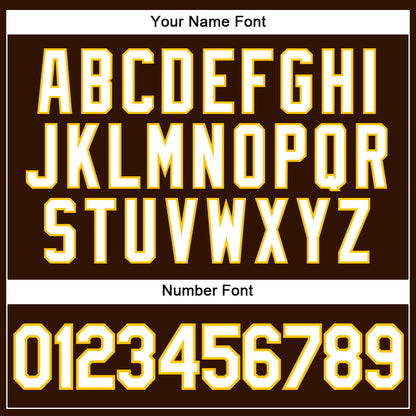 Custom Brown White Pinstripe Yellow Authentic Baseball Jersey - Sky-Custom