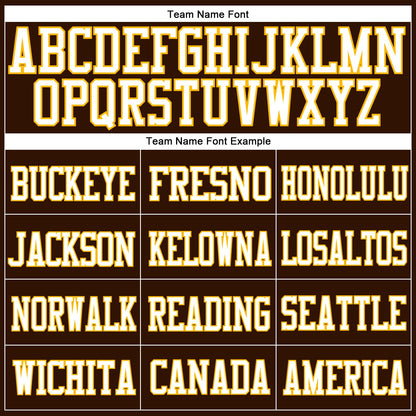 Custom Brown White-Gold Mesh Authentic Football Jersey - Sky-Custom