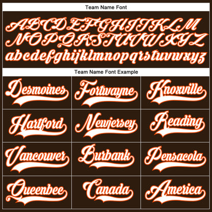Custom Brown White-Orange Hockey Lace Neck Jersey - Sky-Custom