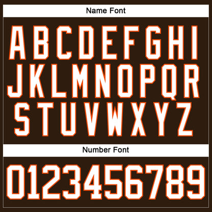 Custom Brown White-Orange Hockey Lace Neck Jersey - Sky-Custom