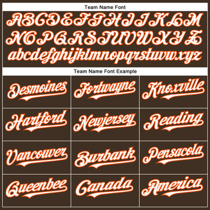 Custom Brown White-Orange Authentic Baseball Jersey - Sky-Custom