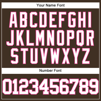 Custom Brown White-Pink Authentic Baseball Jersey - Sky-Custom