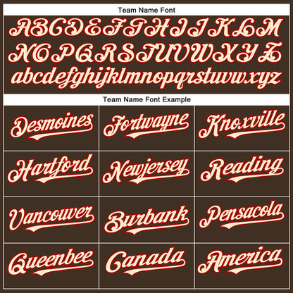Custom Brown Cream-Red Authentic Baseball Jersey - Sky-Custom