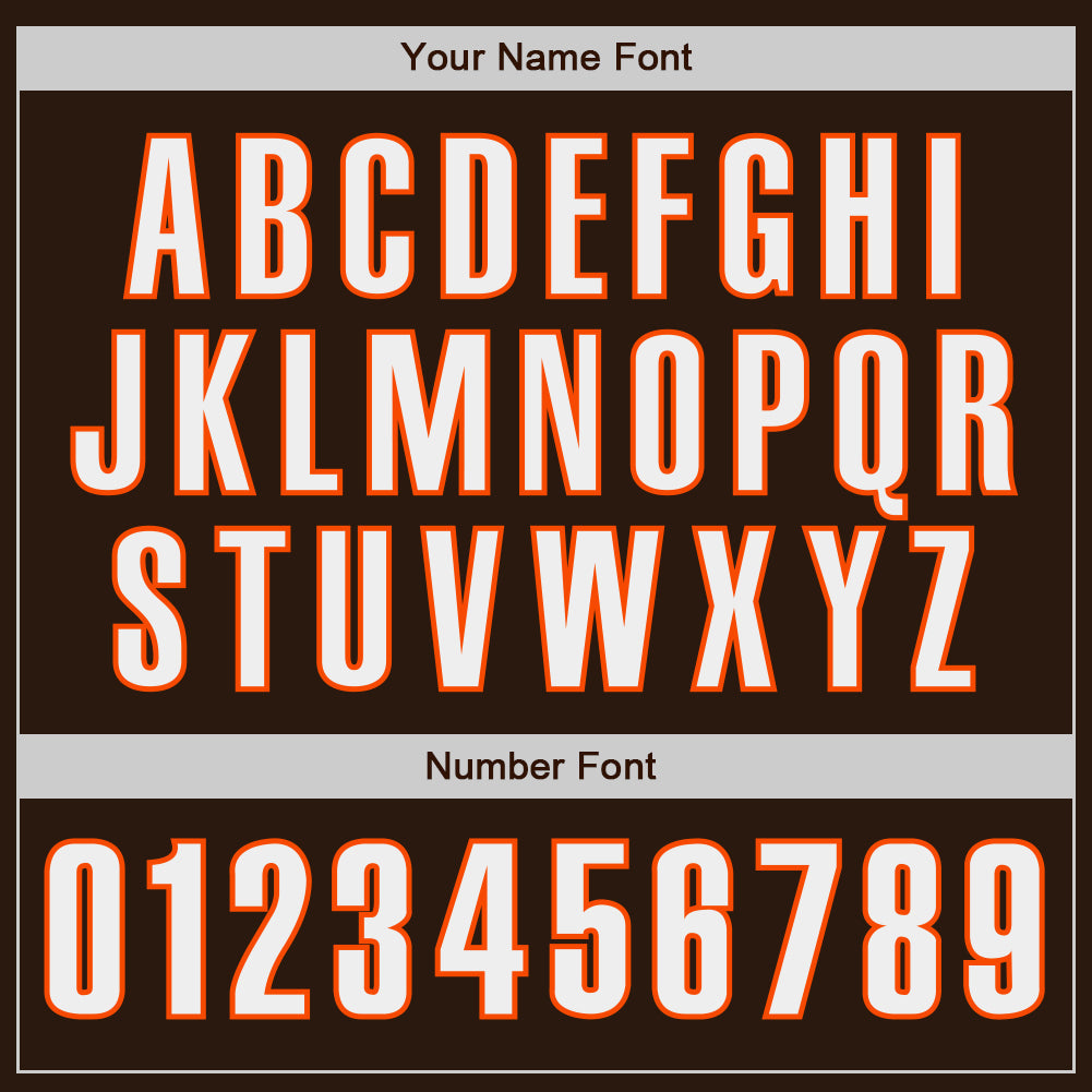 Custom Brown White-Orange Authentic Baseball Jersey - Sky-Custom