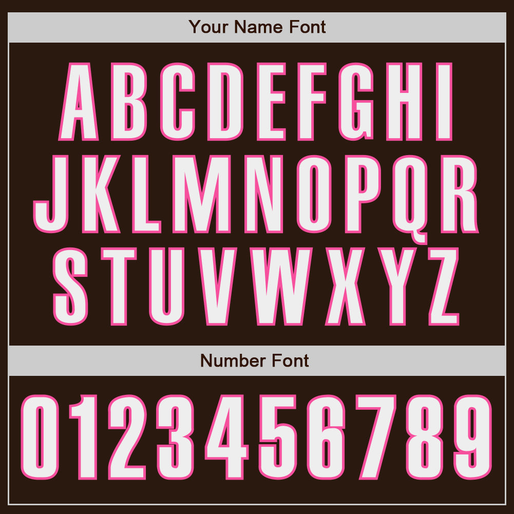 Custom Brown White-Pink Authentic Baseball Jersey - Sky-Custom