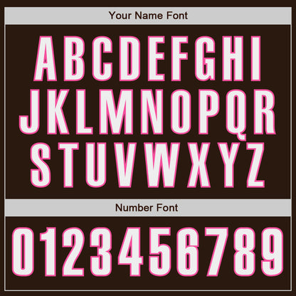 Custom Brown White-Pink Authentic Baseball Jersey - Sky-Custom