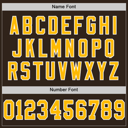 Custom Brown Gold-White Mesh Authentic Throwback Football Jersey - Sky-Custom