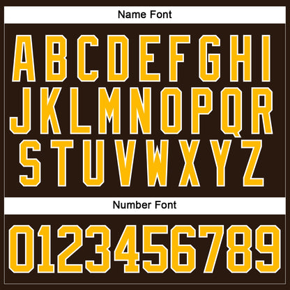 Custom Brown Gold-White Hockey Lace Neck Jersey - Sky-Custom